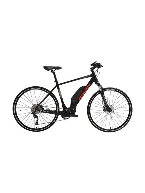 E-TREKKING ELEKTRİKLİ ERKEK ŞEHİR BİSİKLETİ 53CM HD 28 JANT 10 VİTES MAT SİYAH KIRMIZI