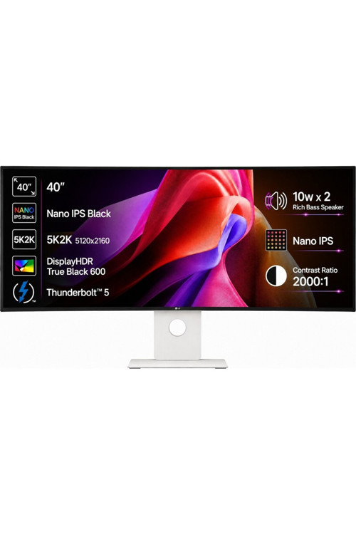 40U990A-W 40 Inç Ultrafine 5K2K Wuhd (5120 X 2160) Nano Ips Kavisli Monitör Beyaz