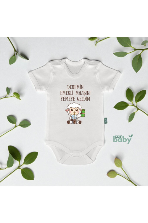Eğlenceli & Komik Bebek Body & Zıbın Dedemin Emekli Maaşını Yemeye Geldim