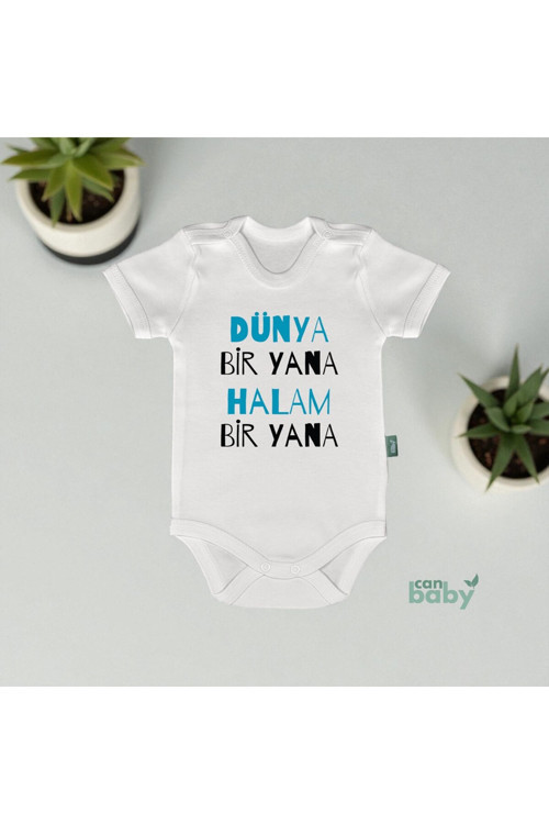 Eğlenceli&Komik Bebek Body&Zıbın Dünya Bir Yana Halam Bir Yana