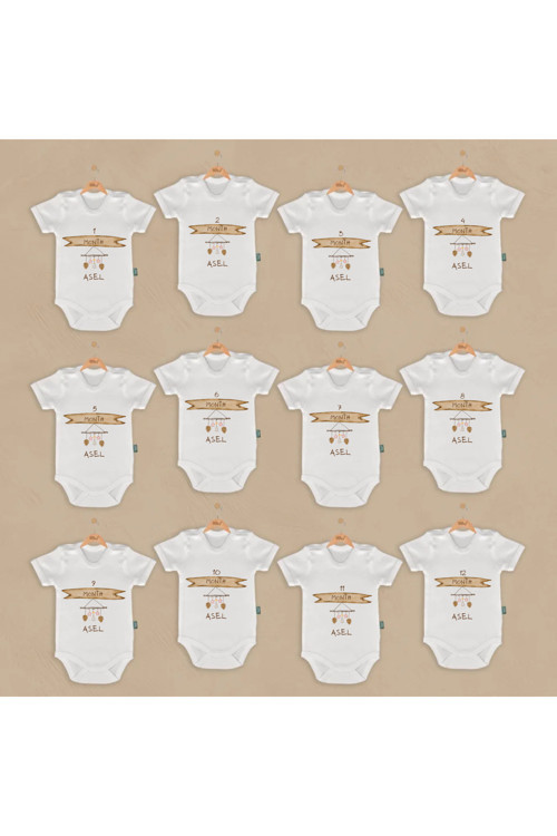 Kişiye Özel 12 Li Bebek Body & Zıbın Set