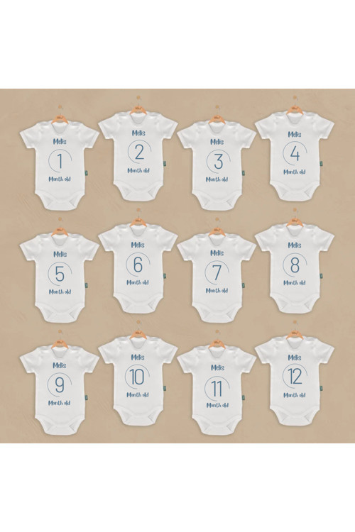 İSme Özel 12 Li Bebek Body & Zıbın Seti Yeni Doğan