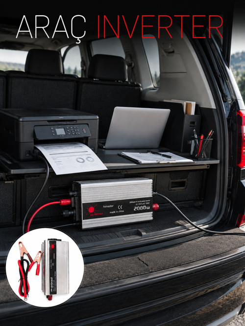 2000W Akü İnvertör Araçtan Elektrik Kullanımı Sağlayan