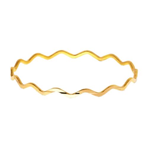 Aurex 15 Gram 58mm 22 Ayar Zikzak Ajda Bilezik | 15 gr Yatırımlık Altın Bilezik