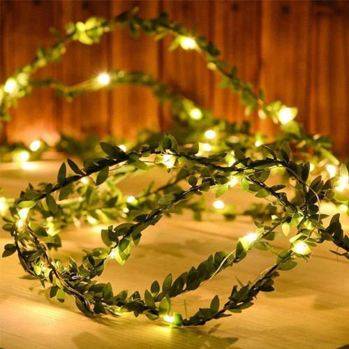 Yapraklı Dekorlu 3 Metre Peri Led Pilli Işık Yılbaşı Aydınlatma (4887)