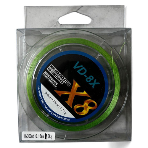 Eco VD 8X 300m Yeşil İp - Örgü Misina 0,16 mm 7,2 kg