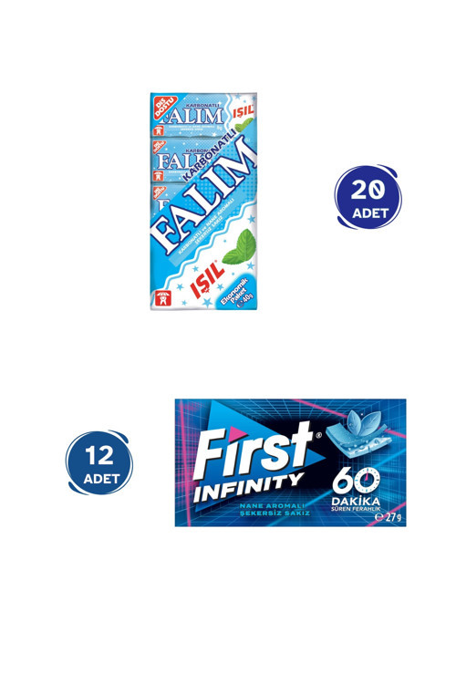 (7gr x 5) x 20 - First (27gr x 12) Işıl Sakız ve First 60 Dakika Keskin Nane