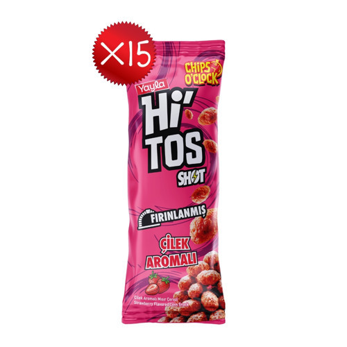 Hi'tos Shot Çilek Aromalı Mısır Çerezi 25 g x15