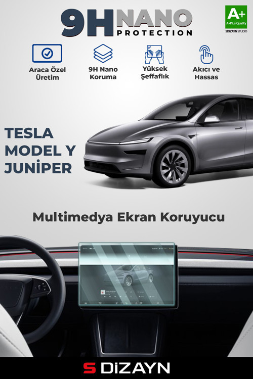 Tesla Model Y Jüniper 15 İnç 9H Nano Multimedya Ekran Koruyucu (PARLAK) 2025 Üzeri A+ Kalite