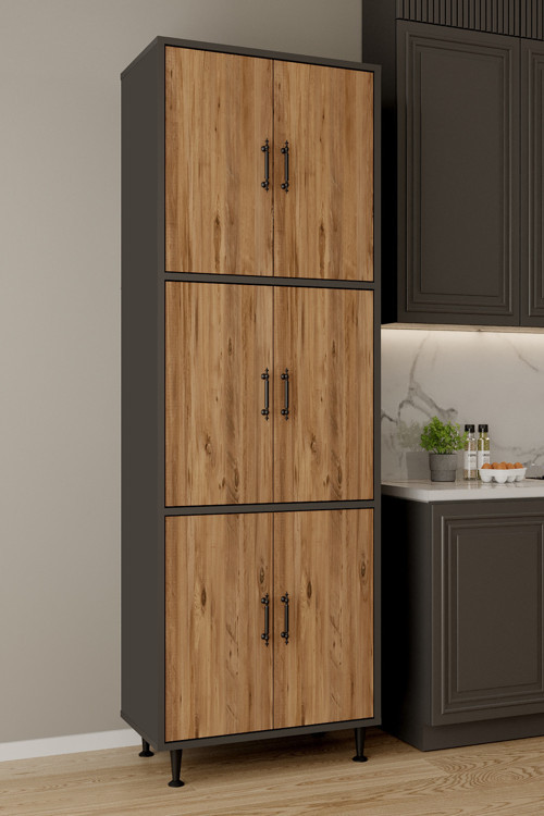 Ae-3015 Mercan 6 Kapaklı Çok Amaçlı Dolap Raflı Mutfak Kiler Banyo 195*63*35 Çok Amaçlı Dolap
