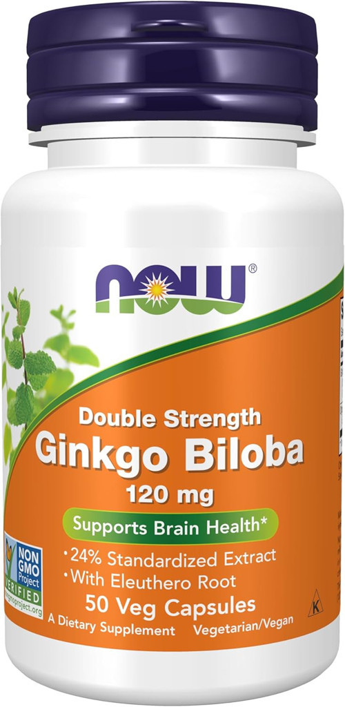 Ginkgo Biloba Supports Brain Health 120 mg Double Strength 50 Veg Caps