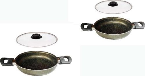 Granit Sahan Seti 18 CM Ve 20 CM Cam Kapaklı