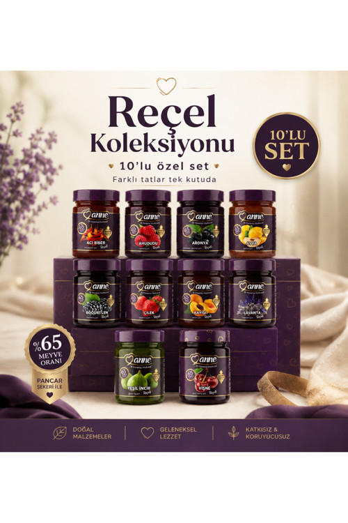 Reçel Koleksiyonu 10 Adet %65 Meyveli