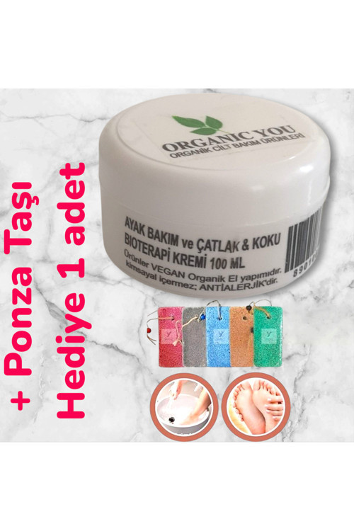 Organıcyou Ayak Bakım Ve Çatlak & Koku Bıoterapi Kremi 100 Ml 1 Adet Ponza Topuk Taşı Hediye