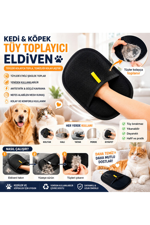 Yıwu Kedi Ve Köpek Pet Eldivenleri, Yükseltilmiş Yüksek Verimli Bakım Eldivenleri, Antistatik Tüy Toplayıcı