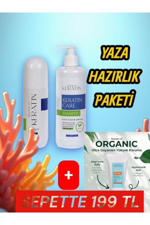 Master Of Keratin Şampuan +Keratin Sütü Ve ---Birikte Al Şansı % 70 +Sbf50 Koruma Güneş Kremi Bakım Seti----