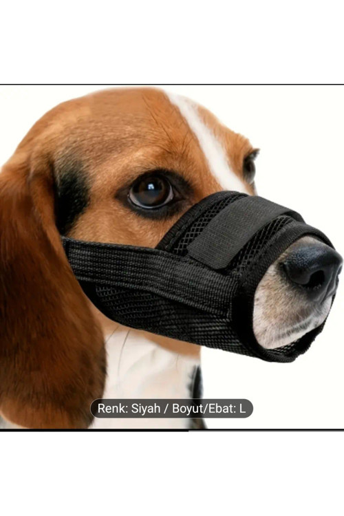 Yıwu Ayarlanabilir Köpek Maskesi, Nefes Alabilir Polyester, Anti-Bite Barking Kontrolü (L)