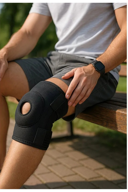 Quanzhou Menisküs İçin Medikal Dizlik Patella Ligament Destekli Termojelli Dizlik 1 Adet / Siyah