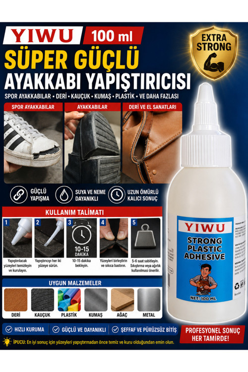 Yıwu 100 Ml Süper Güçlü Ayakkabı Yapıştırıcısı - Deri Ayakkabılar, Reçine Katkılı El Sanatları, Deri