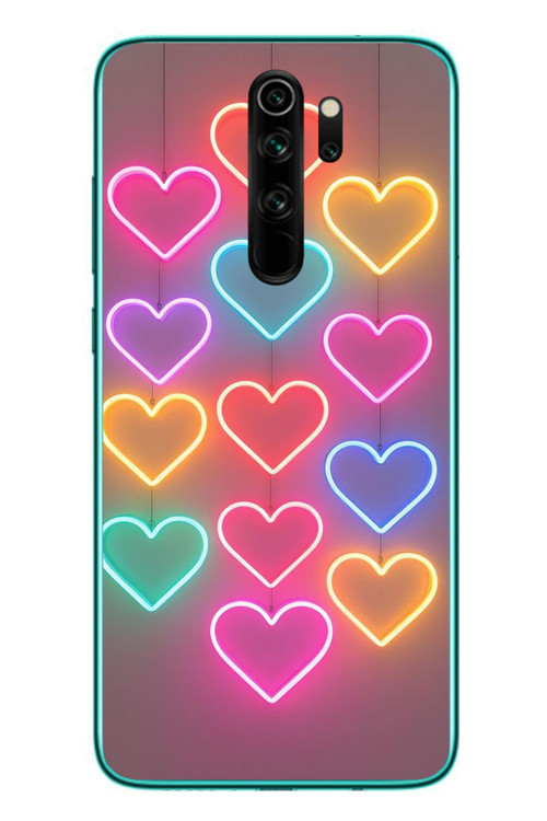 Redmi Note 8 Pro Uyumlu Neon Kalpler Baskılı Silikon Kılıf