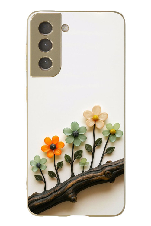 Samsung Galaxy S21 Fe Uyumlu Dalda Açan Çiçekler Baskılı Silikon Kılıf