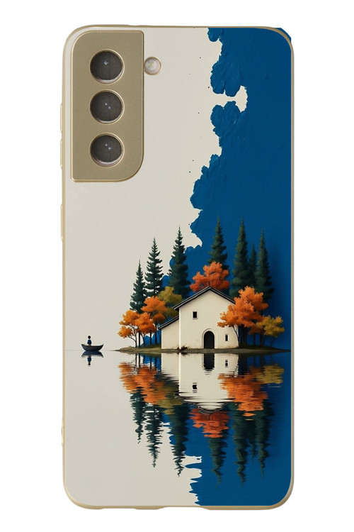 Samsung Galaxy S21 Fe Uyumlu Sonbahar Evi Baskılı Silikon Kılıf