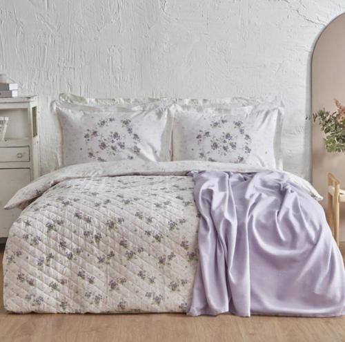 Nevra Summer Set Çift Kişilik Pikeli Takım Lila