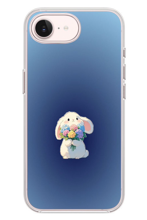 İphone 17e Uyumlu Çiçekli Tavşan Baskılı Silikon Kılıf