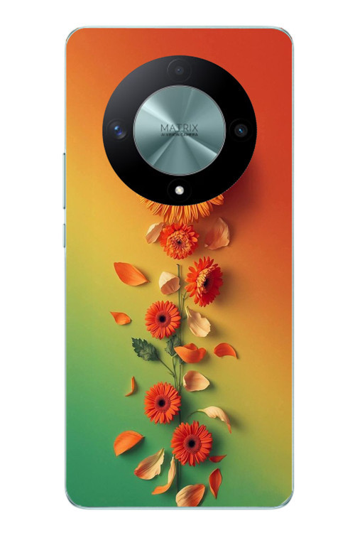 Honor X9B Uyumlu Ayçiçeği Bükleleri Baskılı Silikon Kılıf