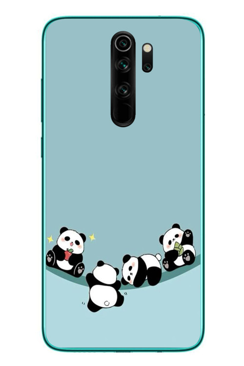 Redmi Note 8 Pro Uyumlu Panda Ailesi Baskılı Silikon Kılıf