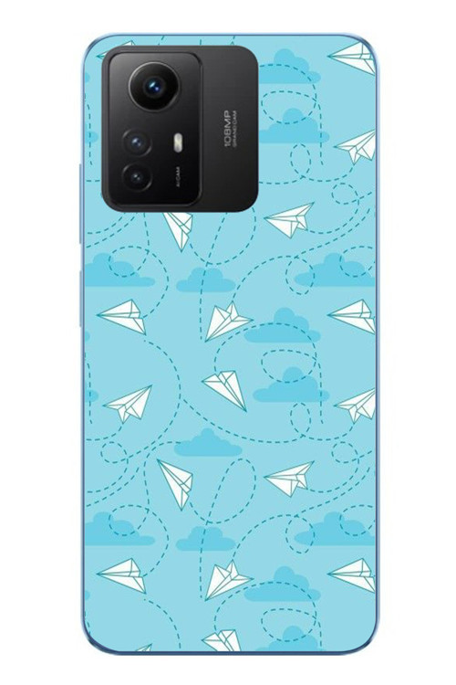 Redmi Note 12S Uyumlu Kağıttan Uçak Baskılı Silikon Kılıf