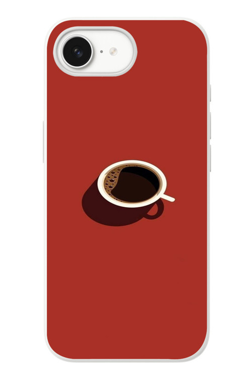 İphone 16e Uyumlu Sade Kahve Kupası Baskılı Silikon Kılıf