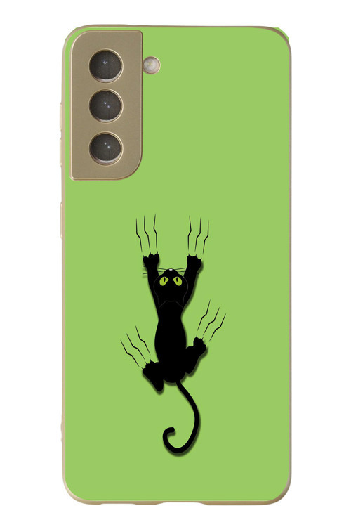 Samsung Galaxy S21 Fe Uyumlu Tutunan Kedi Baskılı Silikon Kılıf
