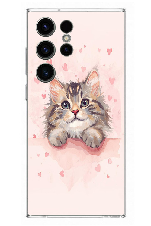 Samsung Galaxy S23 Ultra Uyumlu Benim Kedim Baskılı Silikon Kılıf