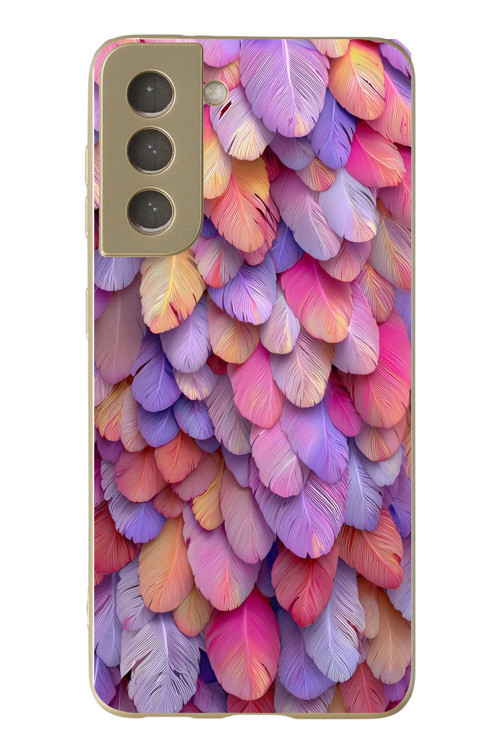 Samsung Galaxy S21 Fe Uyumlu Tüylü Kalpler Baskılı Silikon Kılıf