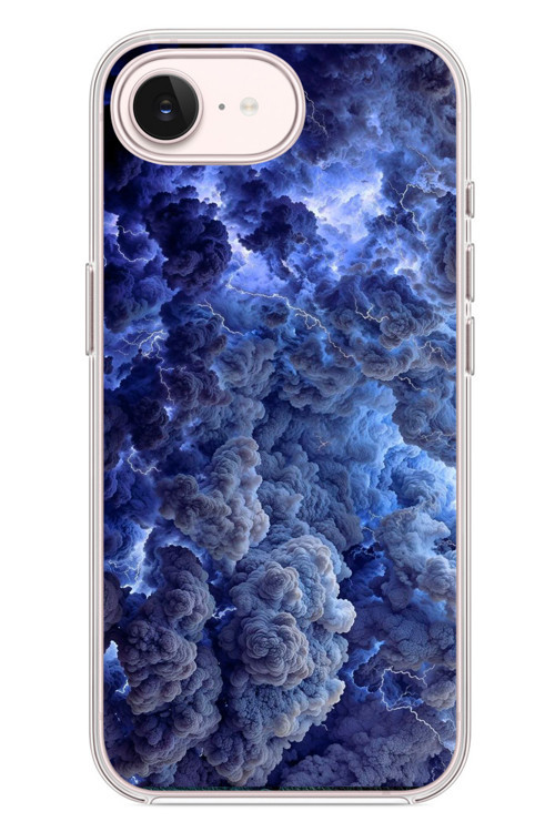 İphone 17e Uyumlu Mor Bulutlar Baskılı Silikon Kılıf