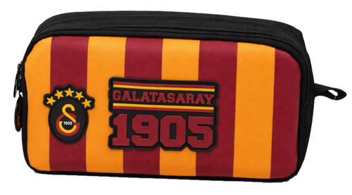 İki Gözlü Erkek Çocuk Baskılı Siyah - Sarı - Kırmızı Okul Kalem Çantası/Kalemlik - 26928