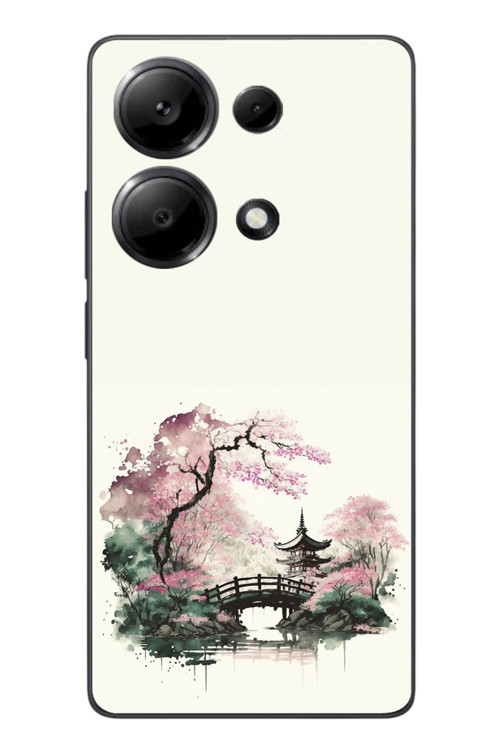 Redmi Note 13 Pro 4G Uyumlu Japon Bahçesi Baskılı Silikon Kılıf