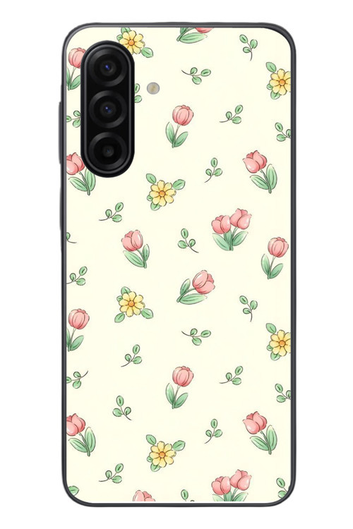 Samsung Galaxy A17 Uyumlu Lale Çiçekleri Baskılı Silikon Kılıf
