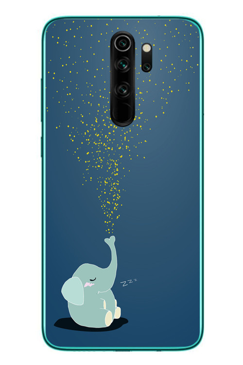 Redmi Note 8 Pro Uyumlu Uyuyan Fil Baskılı Silikon Kılıf
