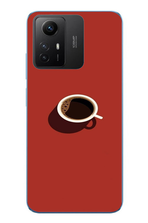 Redmi Note 12S Uyumlu Sade Kahve Kupası Baskılı Silikon Kılıf