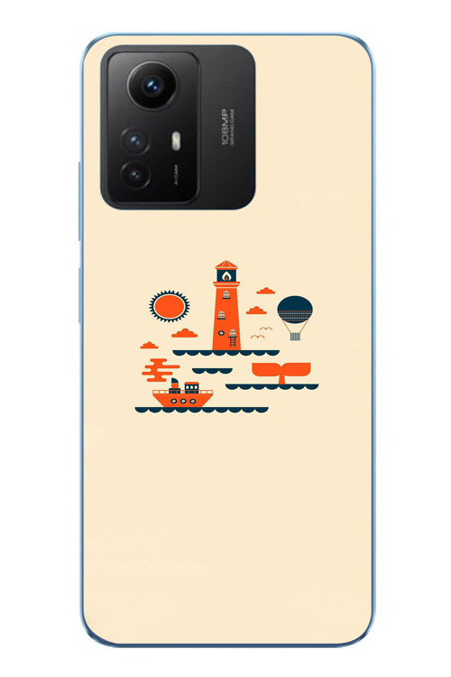 Redmi Note 12S Uyumlu Sade Tatil Baskılı Silikon Kılıf