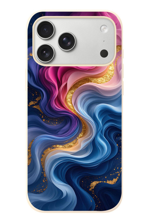İphone 17 Pro Max Uyumlu Renk Katranı Baskılı Silikon Kılıf