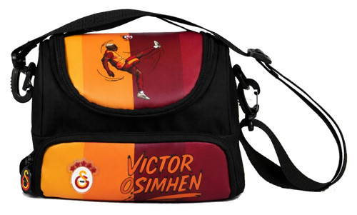 Lisanslı Erkek Çocuk Victor Osimhen (Siyah - Kırmızı) Okul Beslenme Çantası - 26906