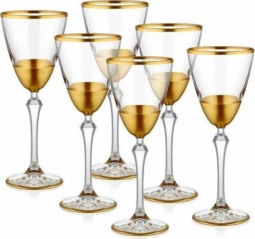 Glam Şarap Kadehi Gold 6 Parça