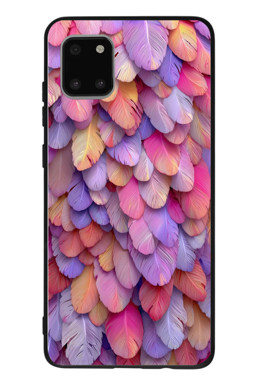 Samsung Galaxy Note 10 Lite Uyumlu Tüylü Kalpler Baskılı Silikon Kılıf
