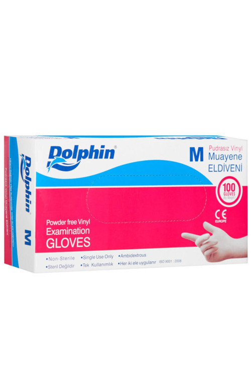 Vinil Muayene Eldiveni Pudrasız Medium 100'Lü Paket
