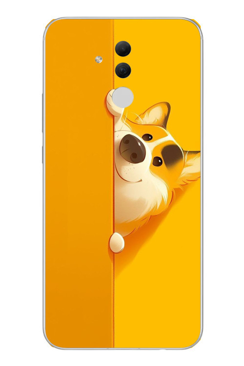 Huawei Mate 20 Lite Uyumlu Sarı Köpek Baskılı Silikon Kılıf