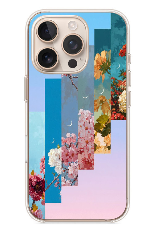 İphone 16 Pro Uyumlu Dik Çiçek Tabloları Baskılı Silikon Kılıf