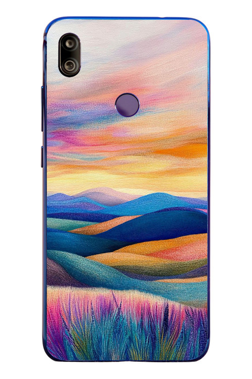 Redmi Note 7 Uyumlu Renkli Pastel Günbatımı Baskılı Silikon Kılıf